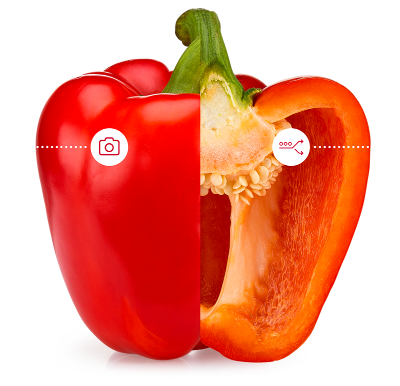 Aweta your produce pepper half on half