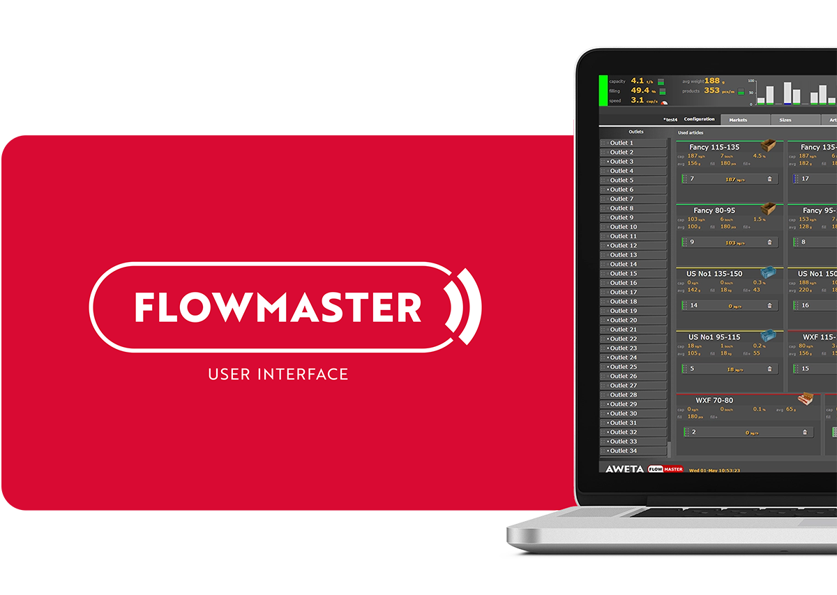 Aweta produce pepper software user interface flowmaster