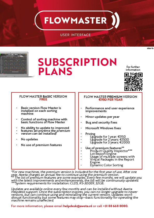 Aweta software update leaflet