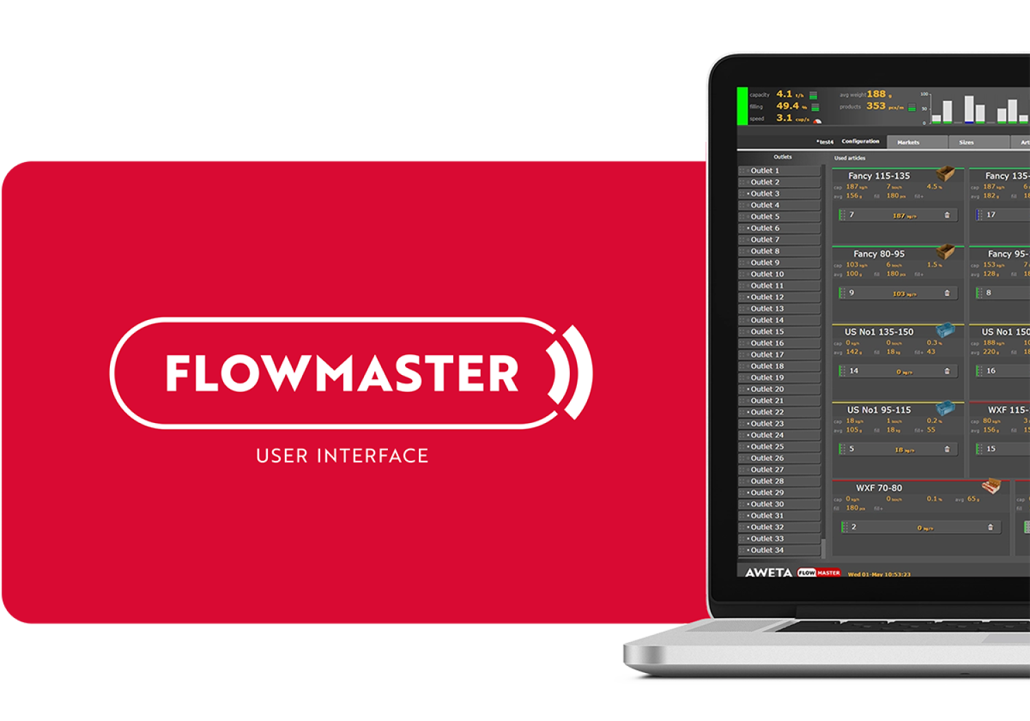 Aweta produce pepper software user interface flowmaster