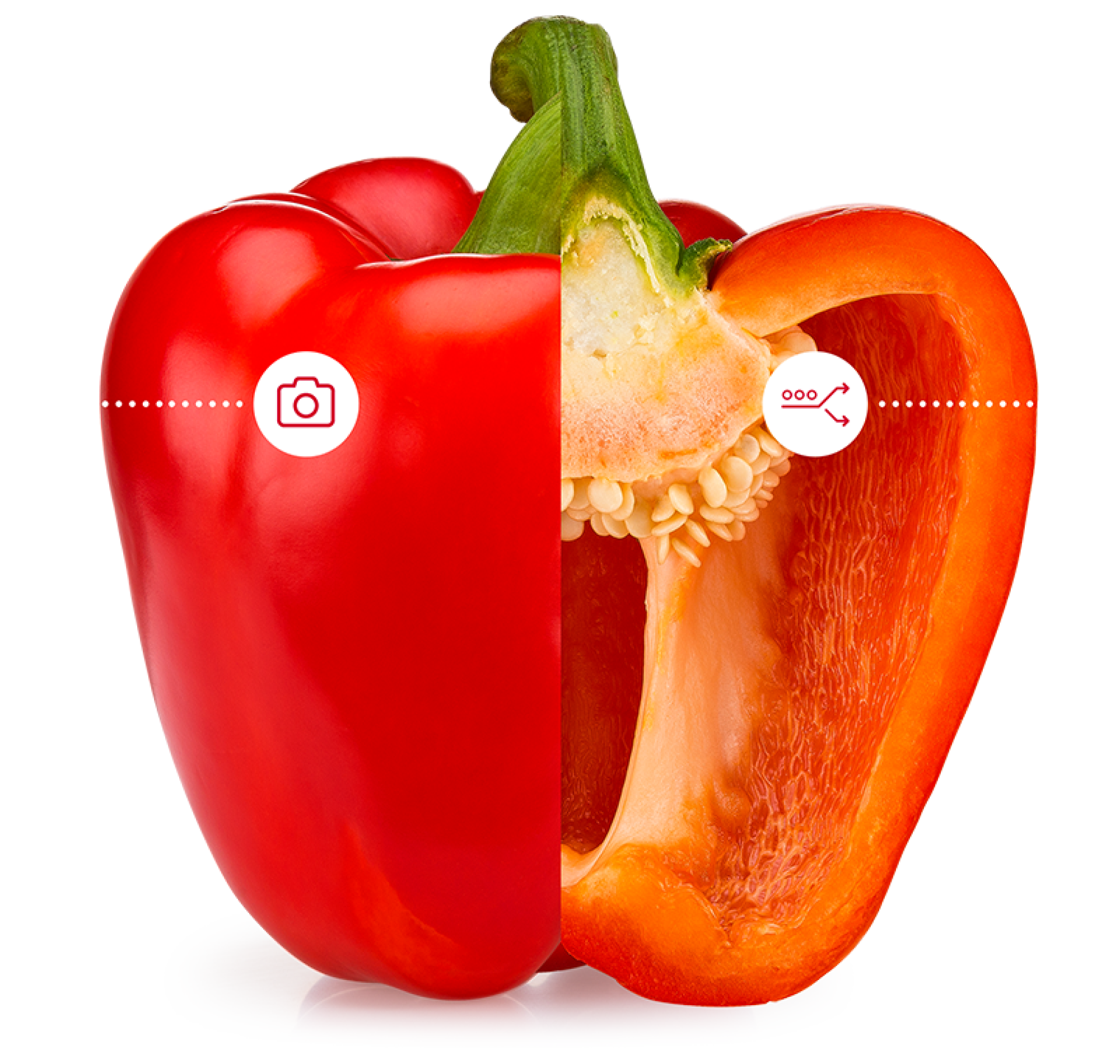 Aweta your produce pepper half on half