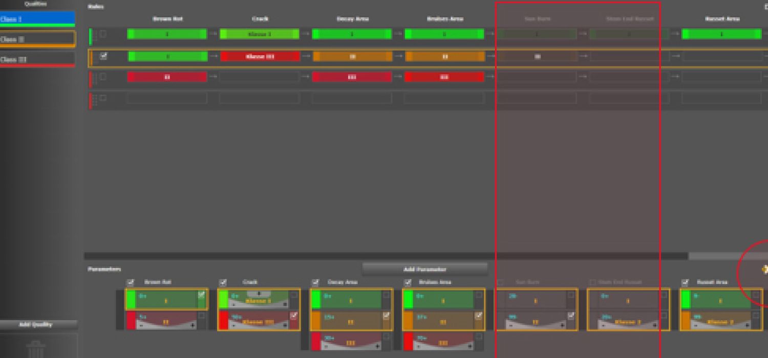 Aweta new feature Hide disabled quality parameters